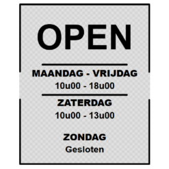 Openingsuren - 1 - kader met opening midden