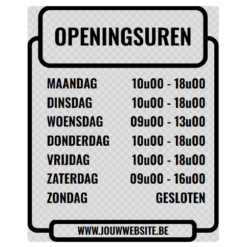 Openingsuren 2 - met een driedelig kader en afgeronde hoeken