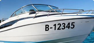 Voorbeeld bootbelettering met vinylletters