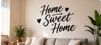 Voorbeeld muurbelettering met vinylletters