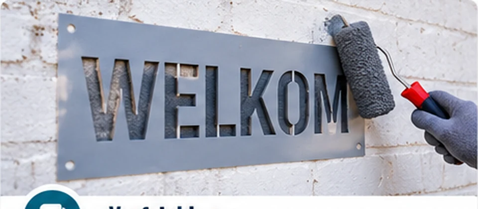 Verfsjablonen op maat – voorbeeld met Nederlandse tekst